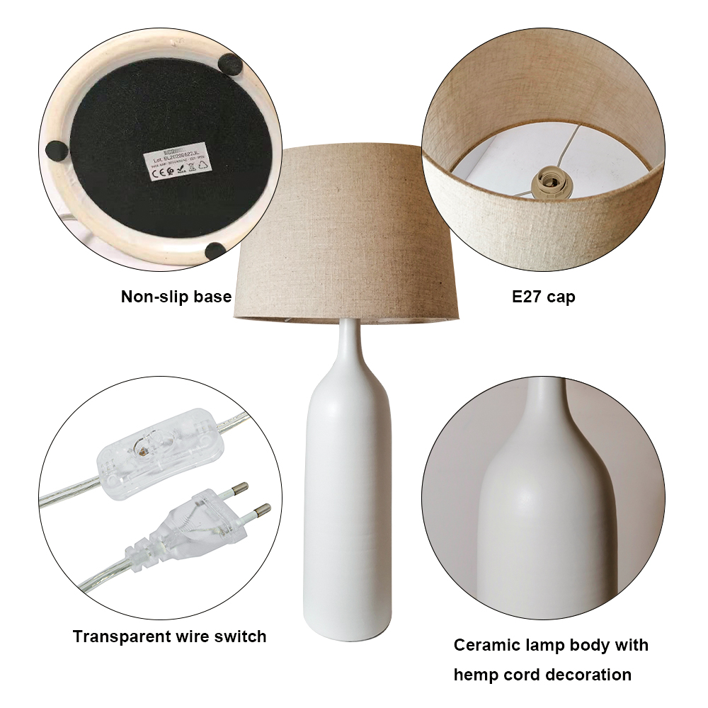 lampe de table avec abat jour en toile